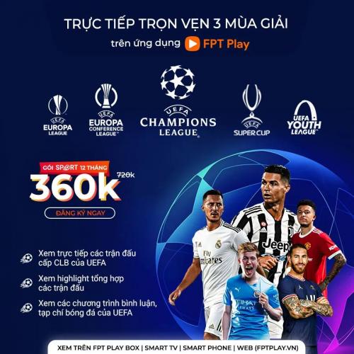 Ưu đãi gói xem kênh truyền hình Gói SPORT và Gói VIP trên FPT PLAY